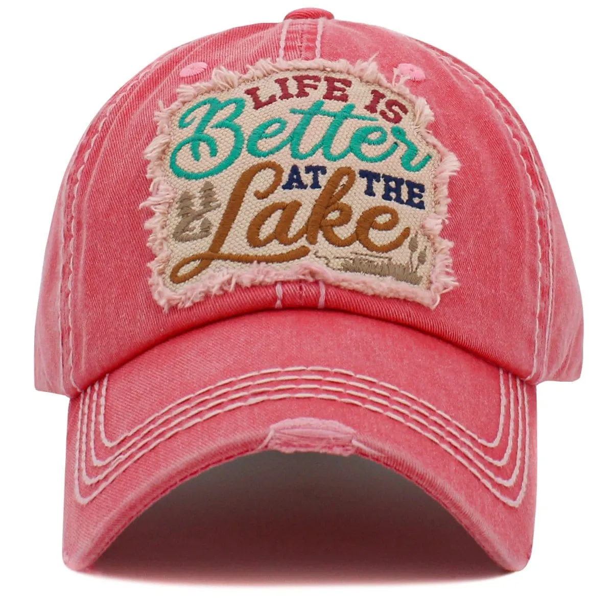 KBV1485'Life is Better on the Lake  '  Washed Vintage Ballcap