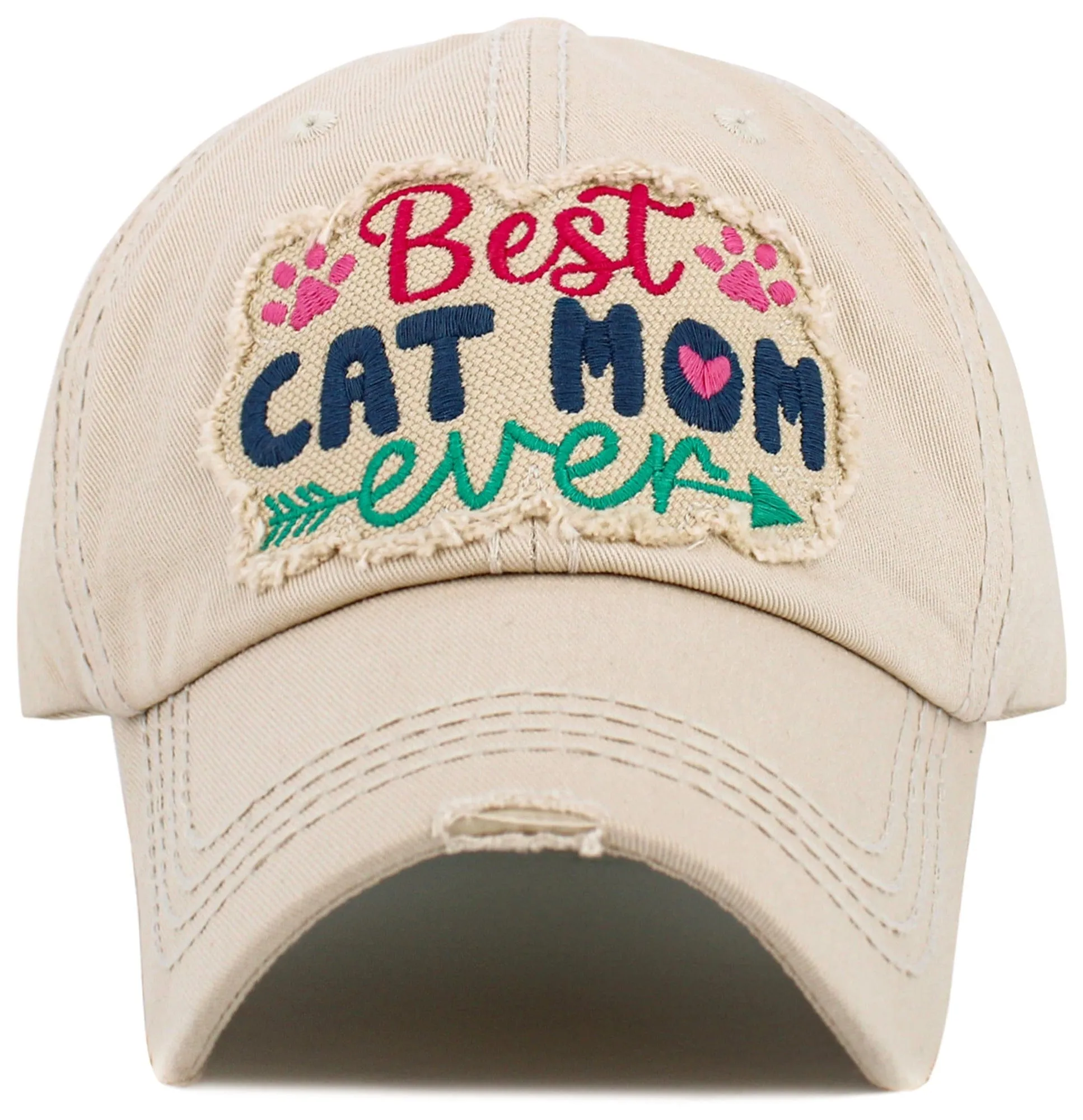 KBV1587 Best Cat Mom Ever Vintage Baseball Cap