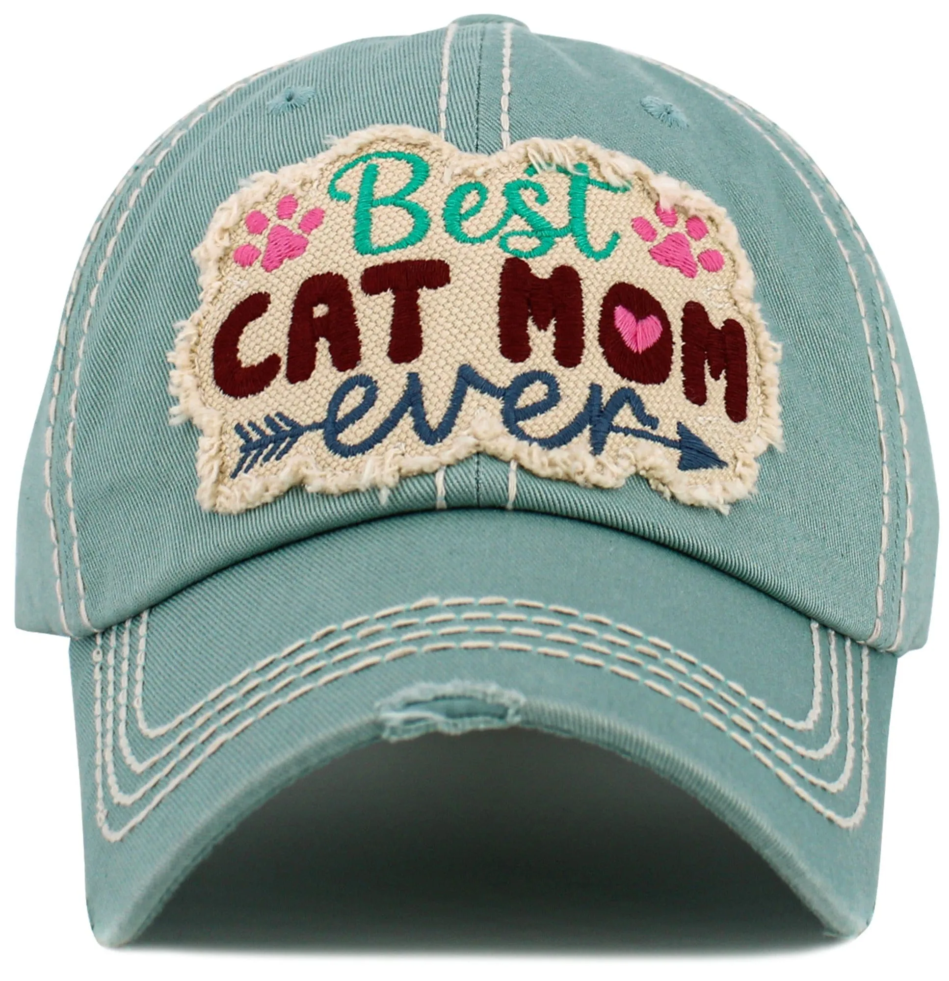 KBV1587 Best Cat Mom Ever Vintage Baseball Cap