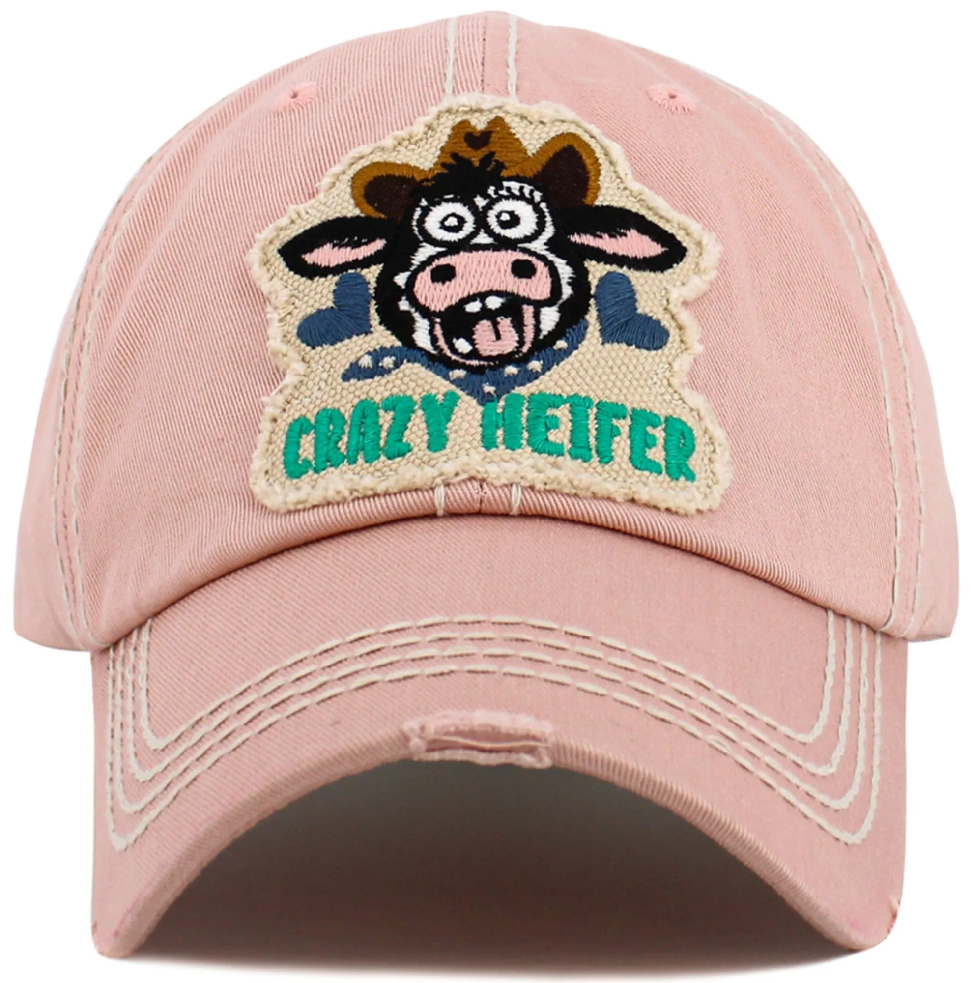 KBV1596 Crazy Heifer Vintage Baseball Cap