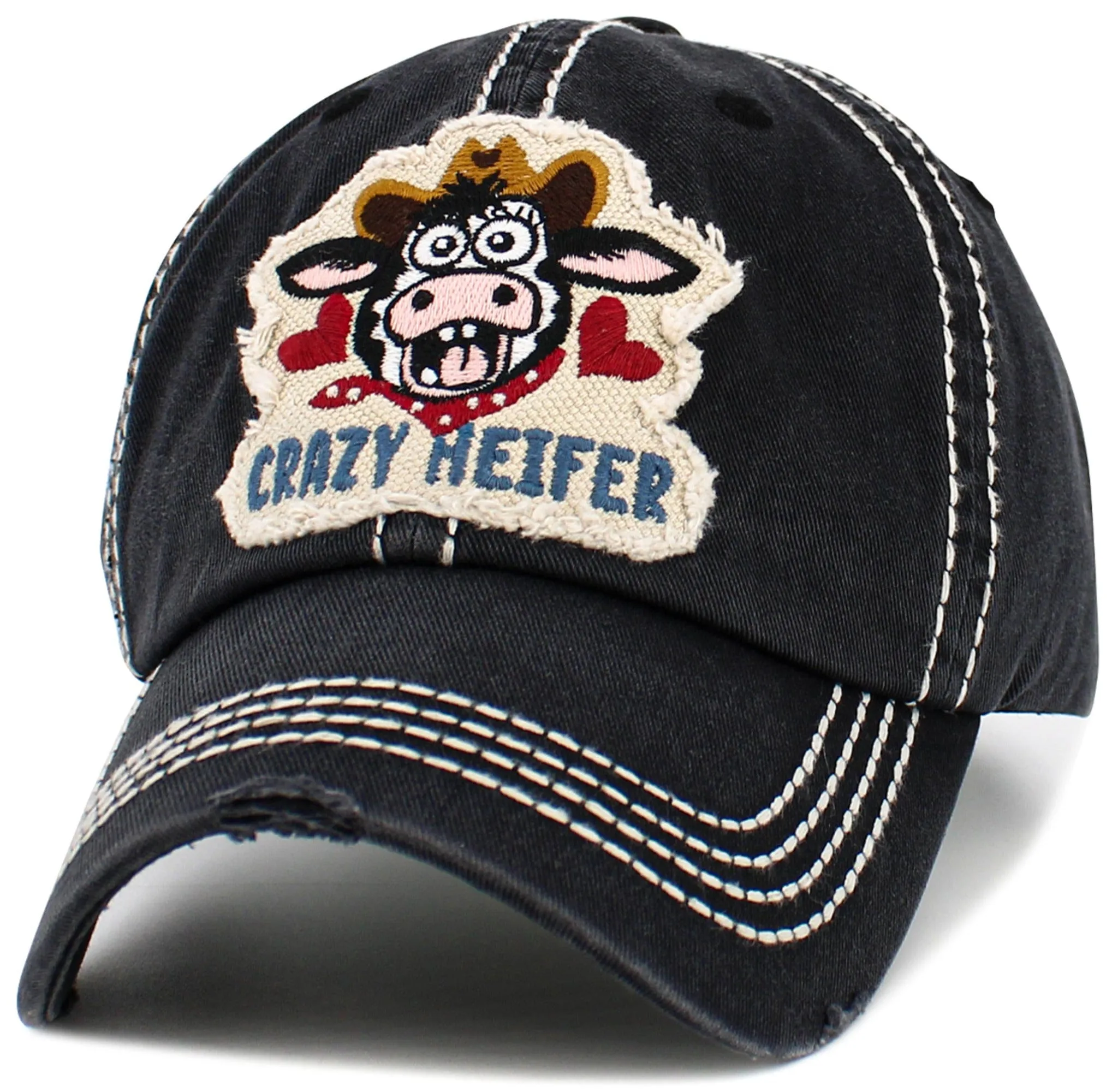 KBV1596 Crazy Heifer Vintage Baseball Cap