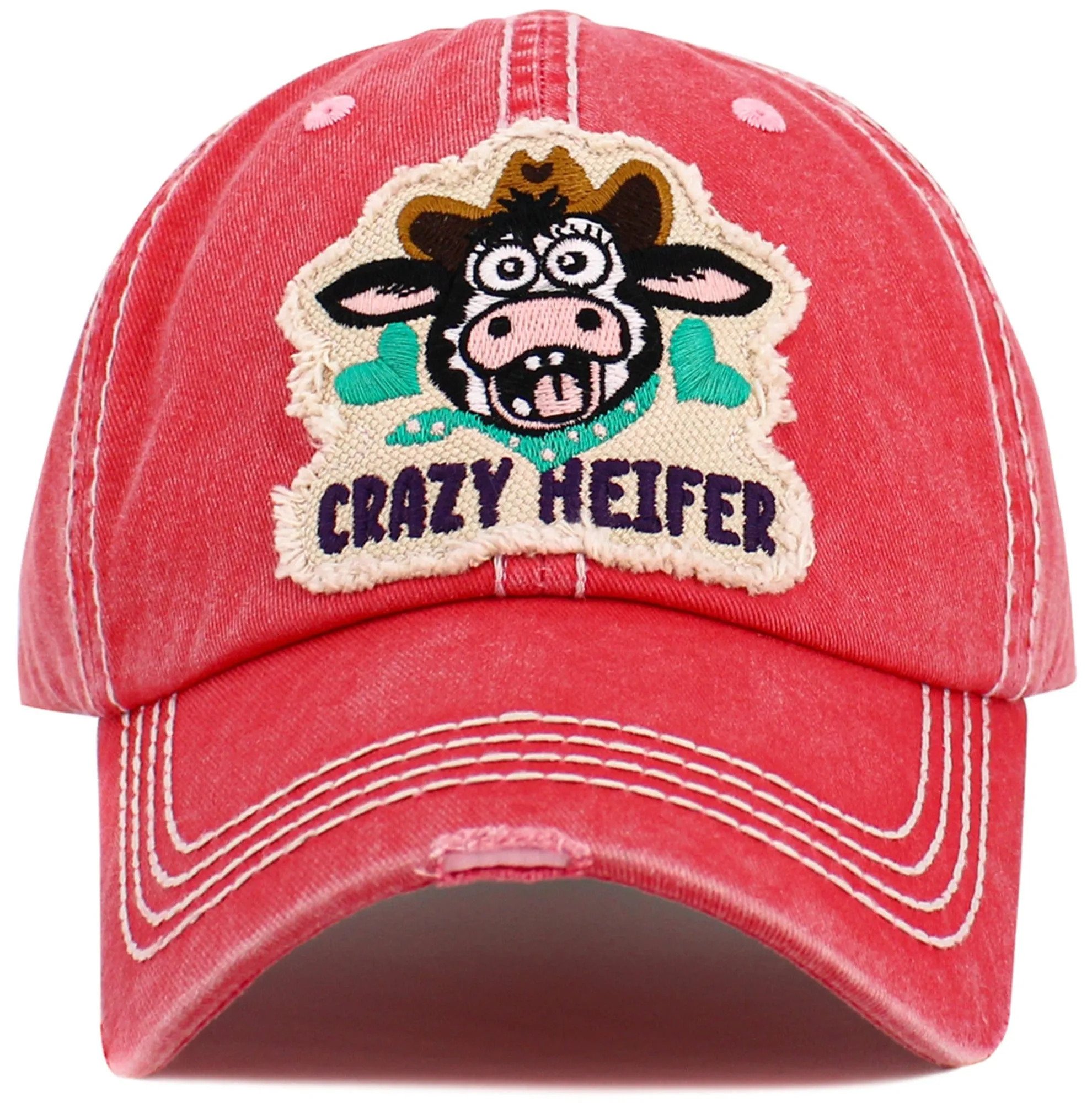 KBV1596 Crazy Heifer Vintage Baseball Cap