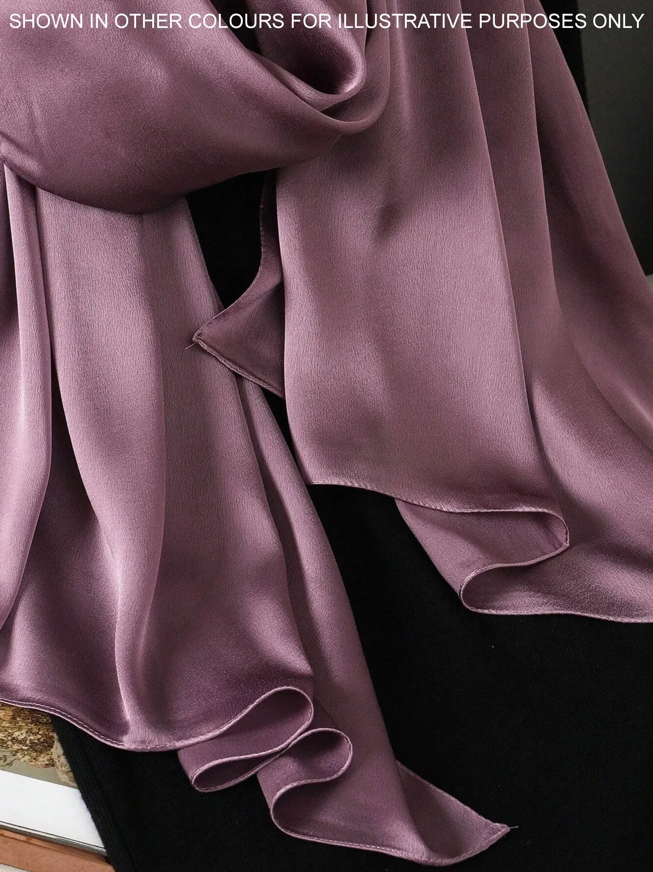 LONG PLAIN TAUPE SATIN SCARF SHAWL WRAP