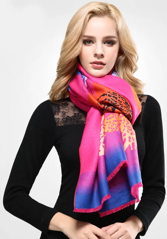 Luxury Print Wool Cashmere Scarf