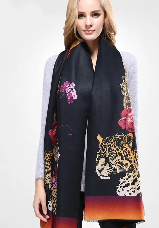 Luxury Print Wool Cashmere Scarf