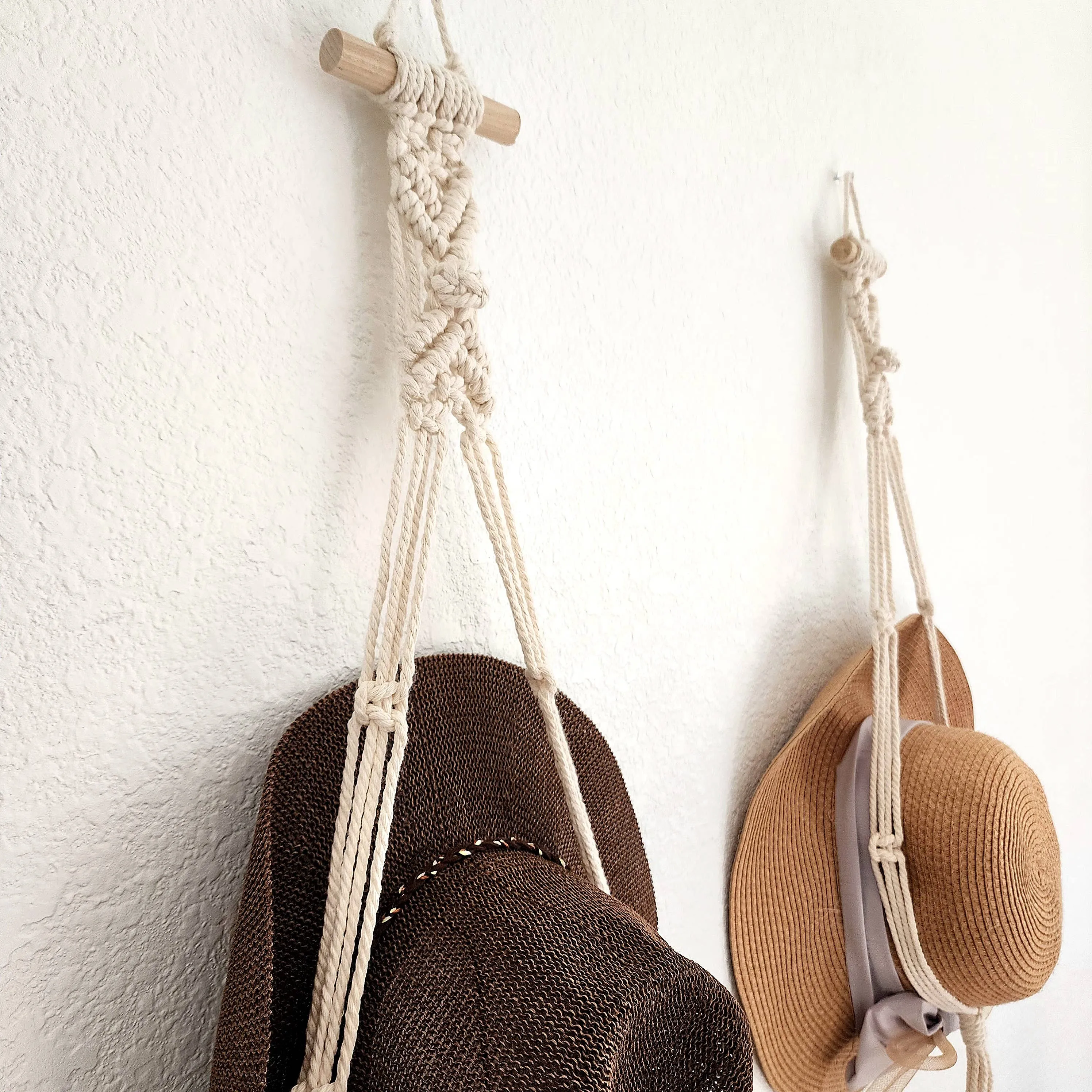 Macrame Cowboy Hat Hanger, Wall Mounted Hat Display and Organizer