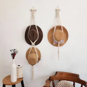 Macrame Cowboy Hat Hanger, Wall Mounted Hat Display and Organizer