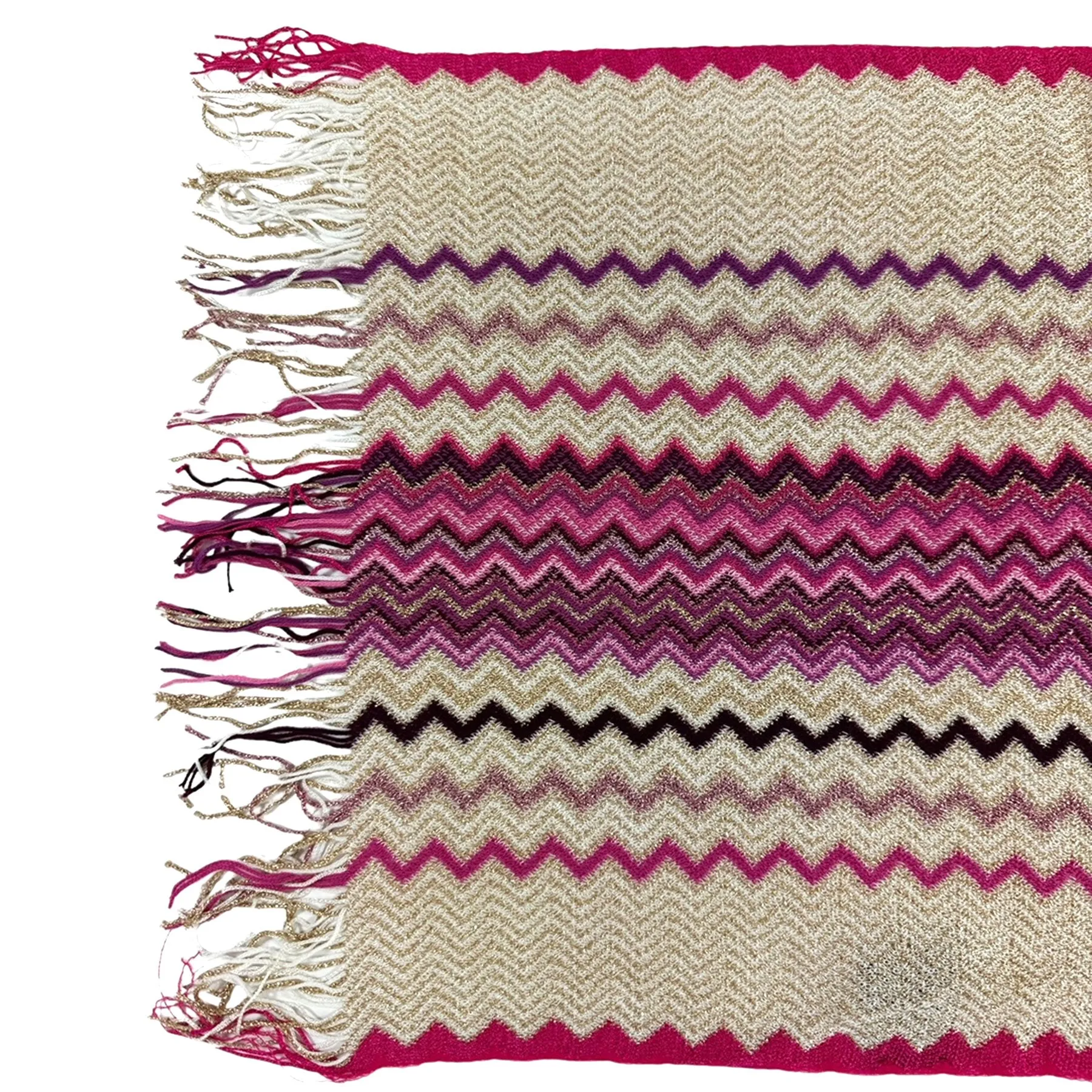 Missoni Scarf Purple Pink Chevron Design - Women Designer Shawl