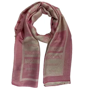 Moschino Scarf Pink Gold Glitter Moschino Couture Milano Shawl