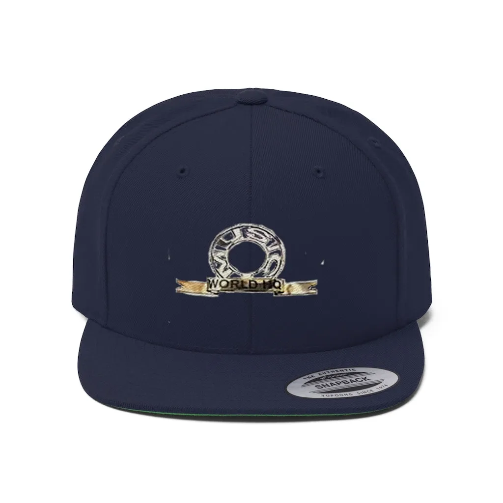 M.U.S.I.C. World HQ Unisex Flat Bill Hat