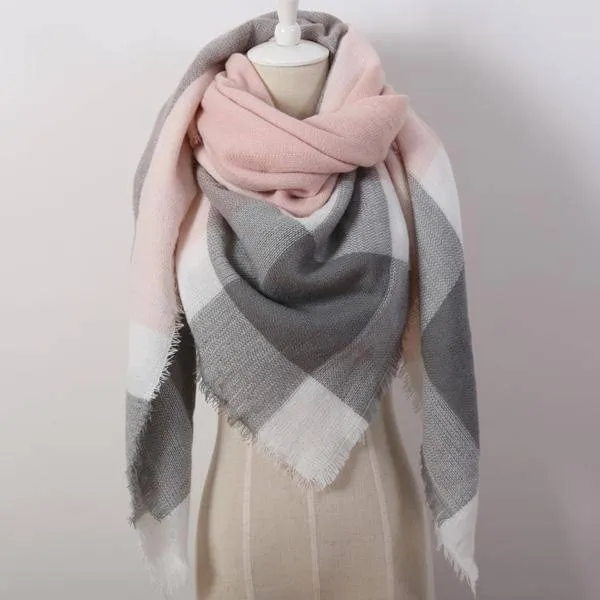 Oversize Solid Color Winter Square Scarf, XL Women Blankets,  Luxury Shawl 140cm x 140cm