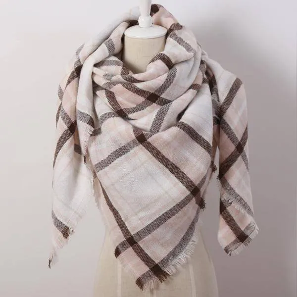 Oversize Solid Color Winter Square Scarf, XL Women Blankets,  Luxury Shawl 140cm x 140cm