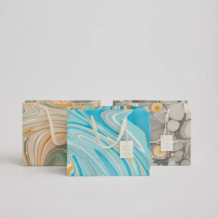 Paper Mirchi Hand Marbled Medium Gift Bag  Luxe