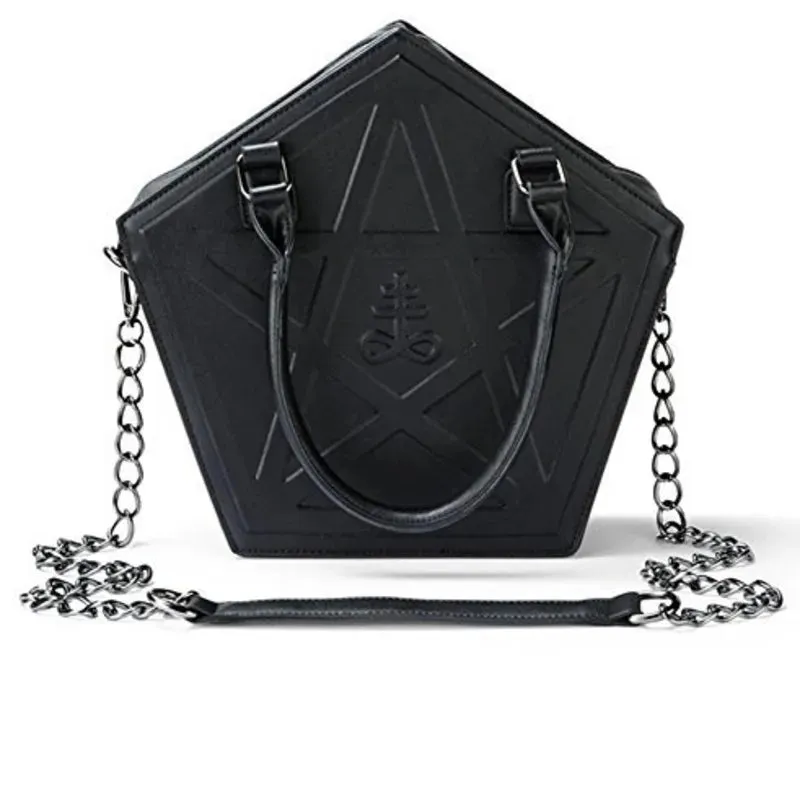 Pentagram Darkness Punk Soft Chain High Leather Quality Gothic Bag