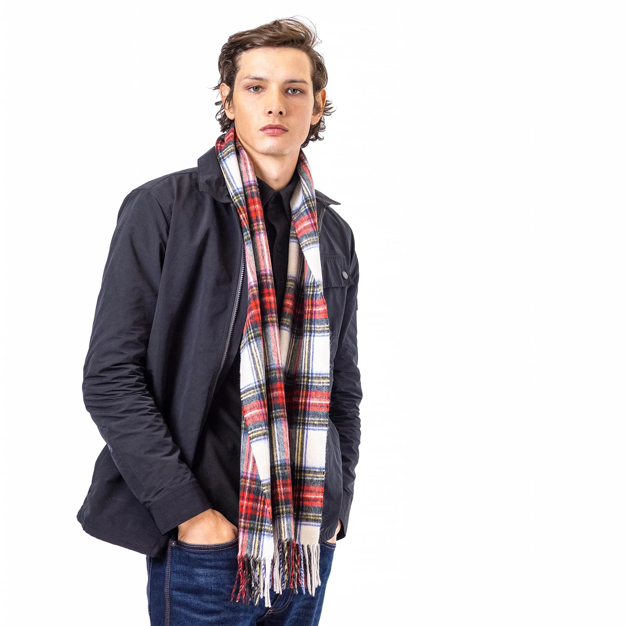 Pure Wool Tartan Check Scarf