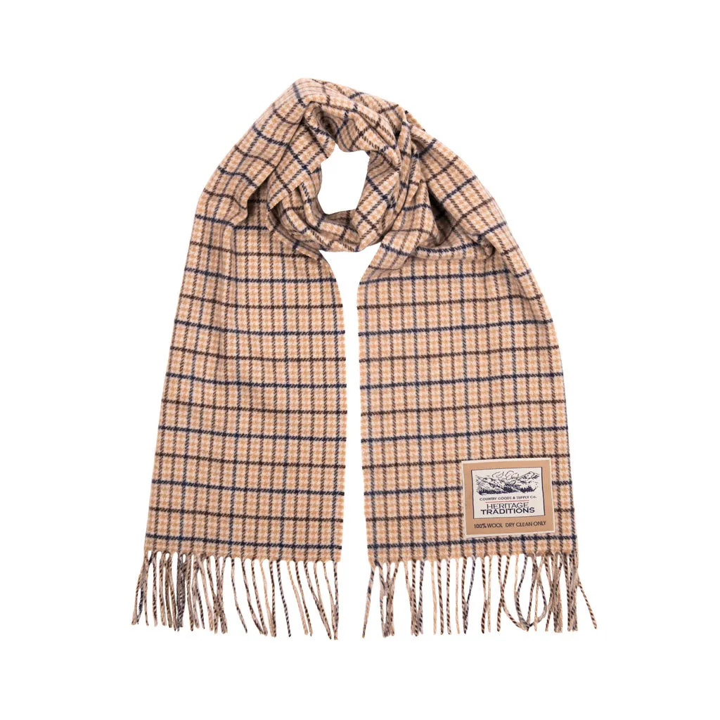 Pure Wool Tartan Check Scarf