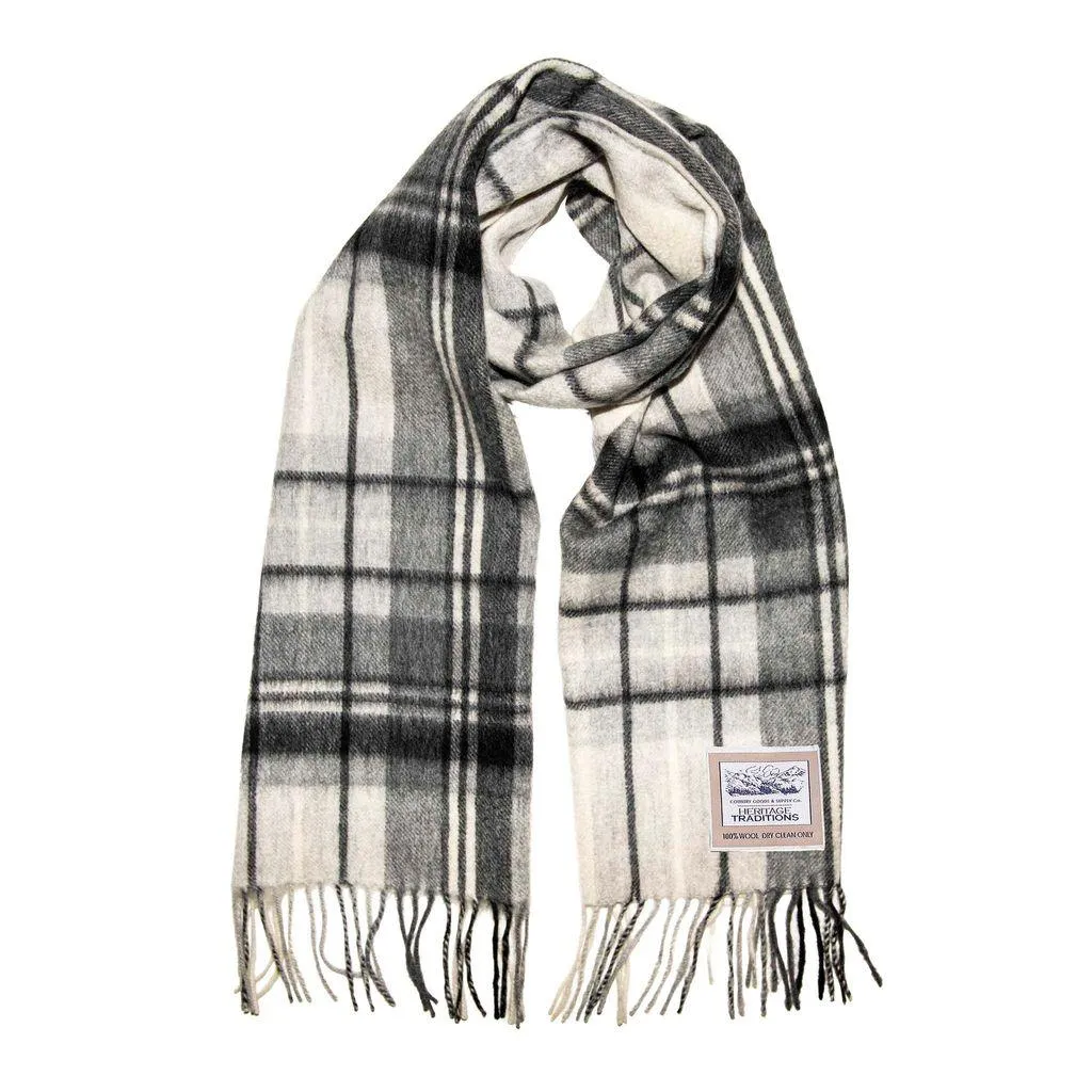 Pure Wool Tartan Check Scarf