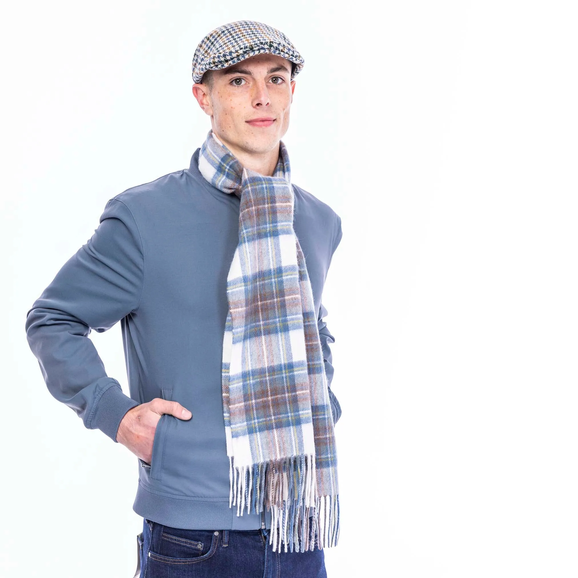 Pure Wool Tartan Check Scarf