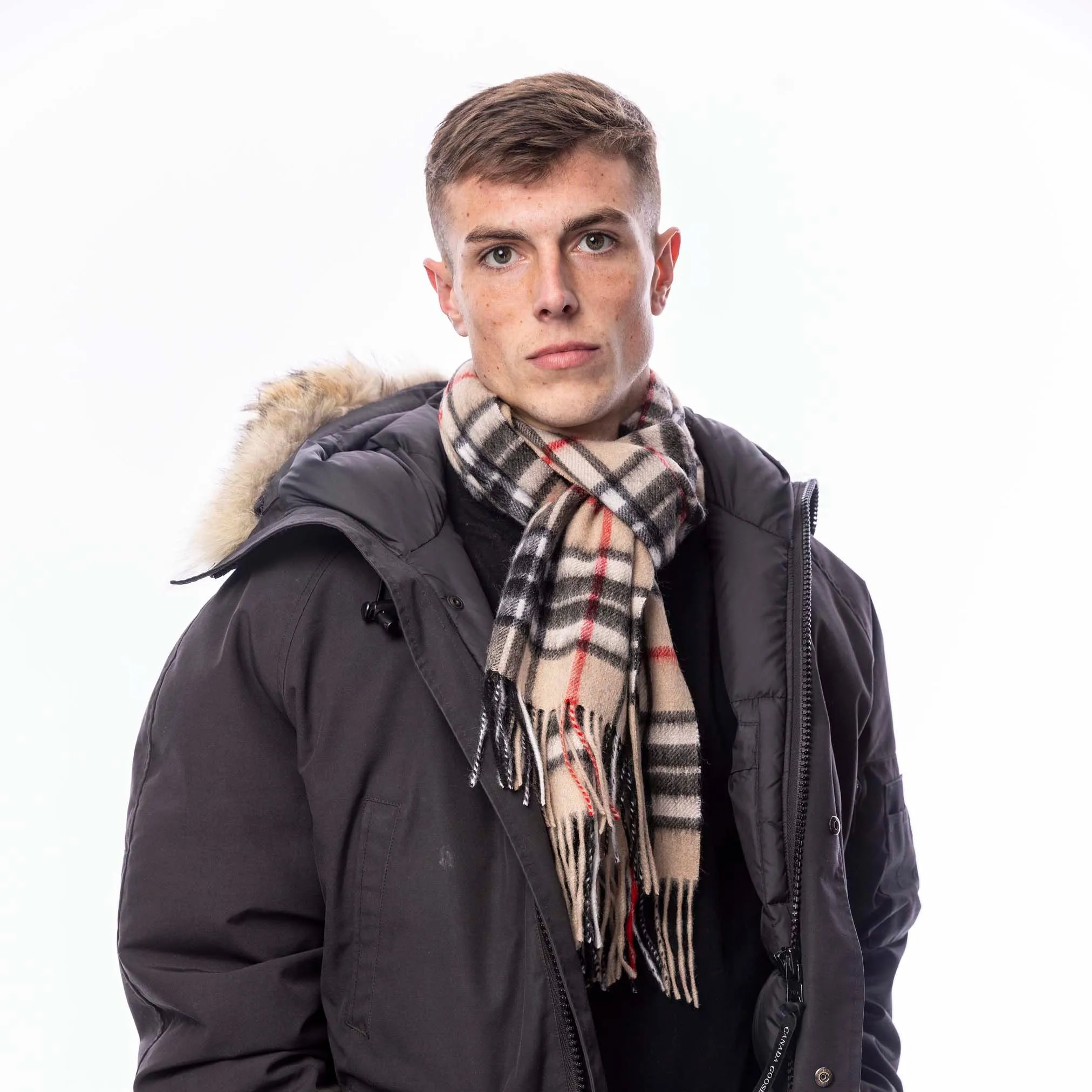 Pure Wool Tartan Check Scarf