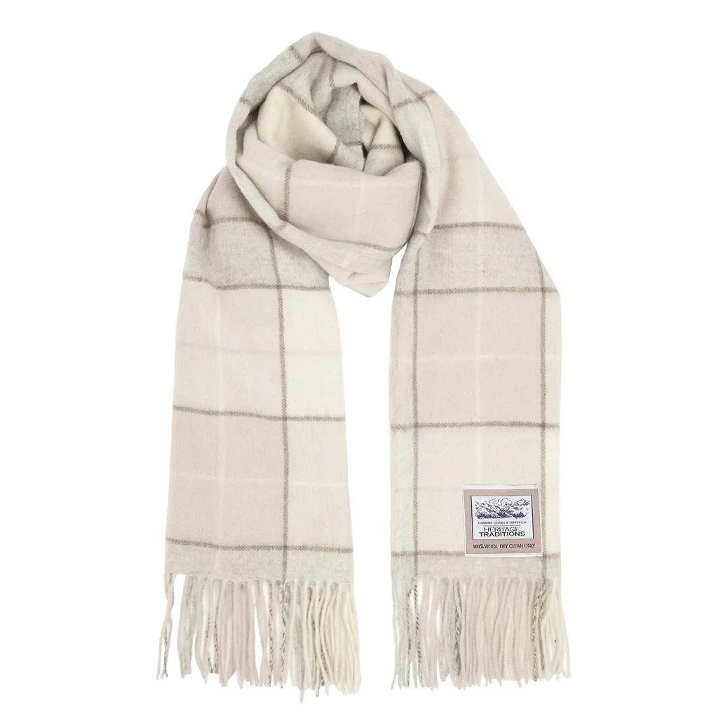 Pure Wool Tartan Check Scarf