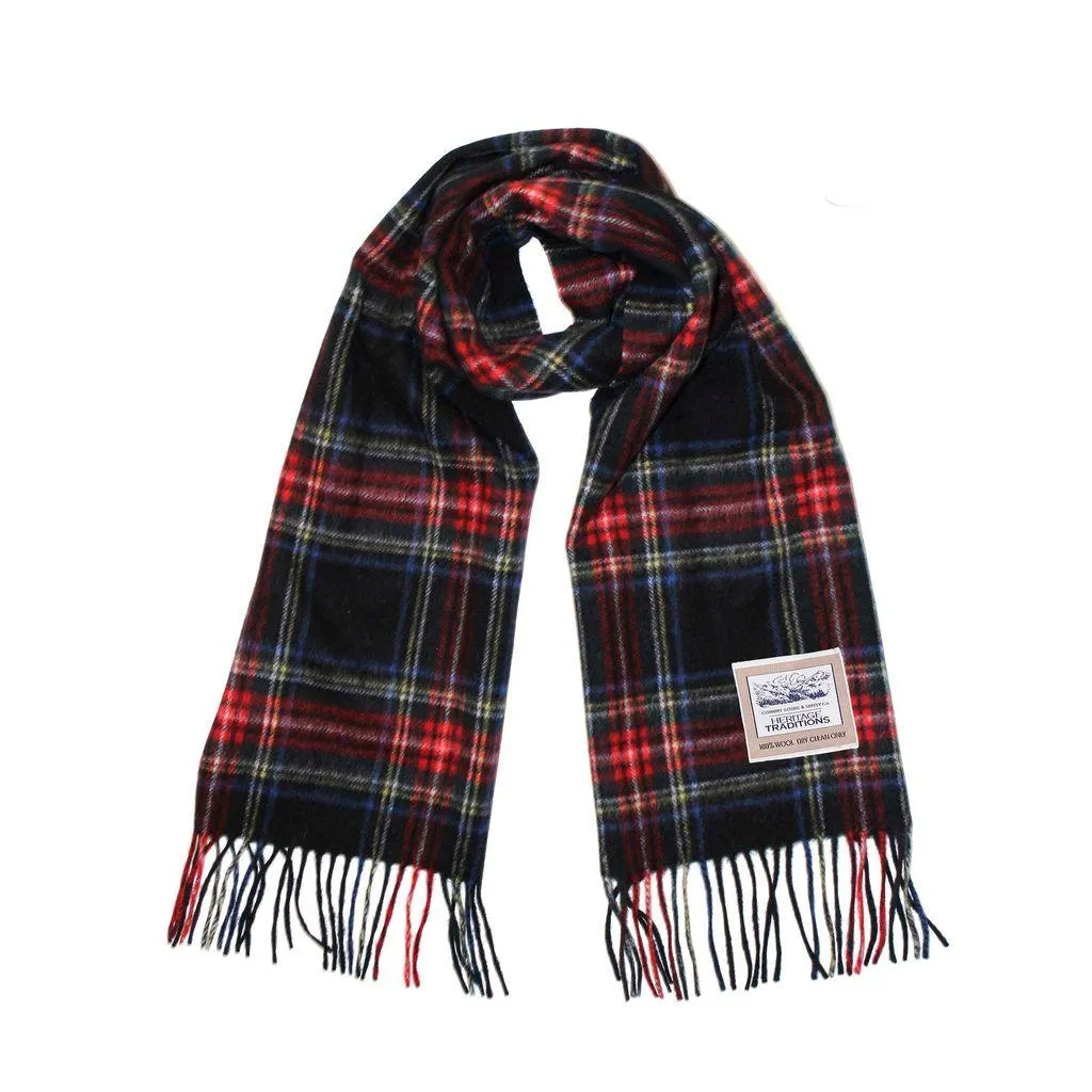 Pure Wool Tartan Check Scarf