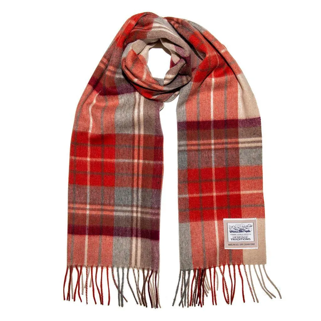 Pure Wool Tartan Check Scarf