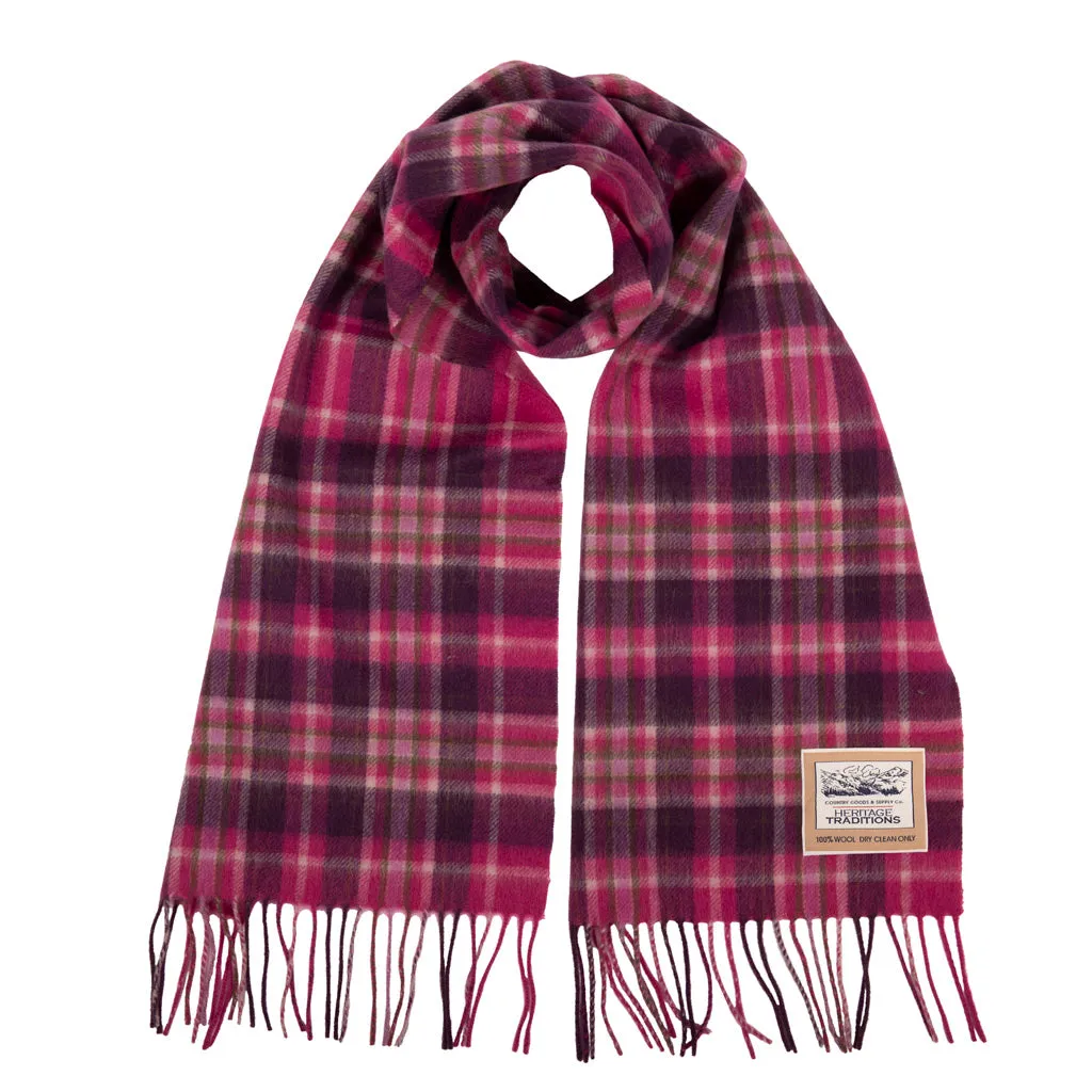 Pure Wool Tartan Check Scarf