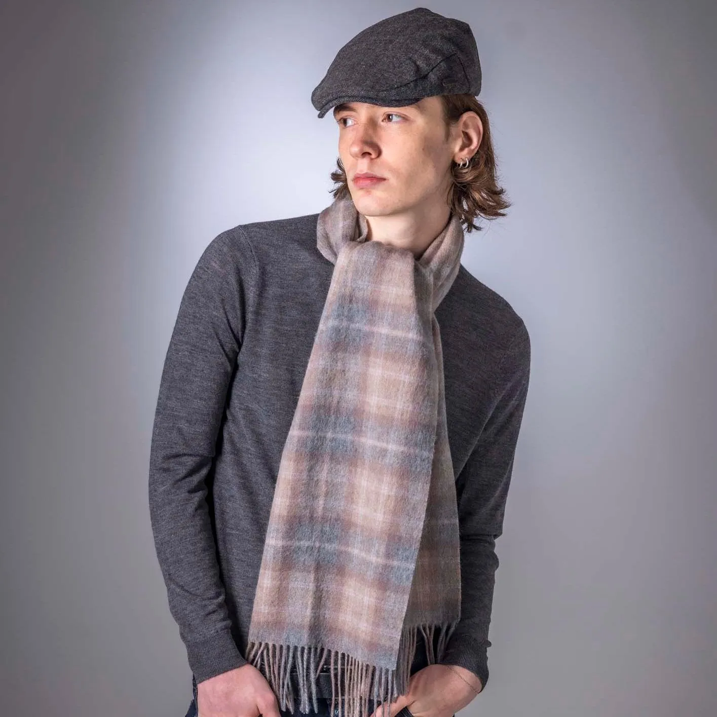 Pure Wool Tartan Check Scarf