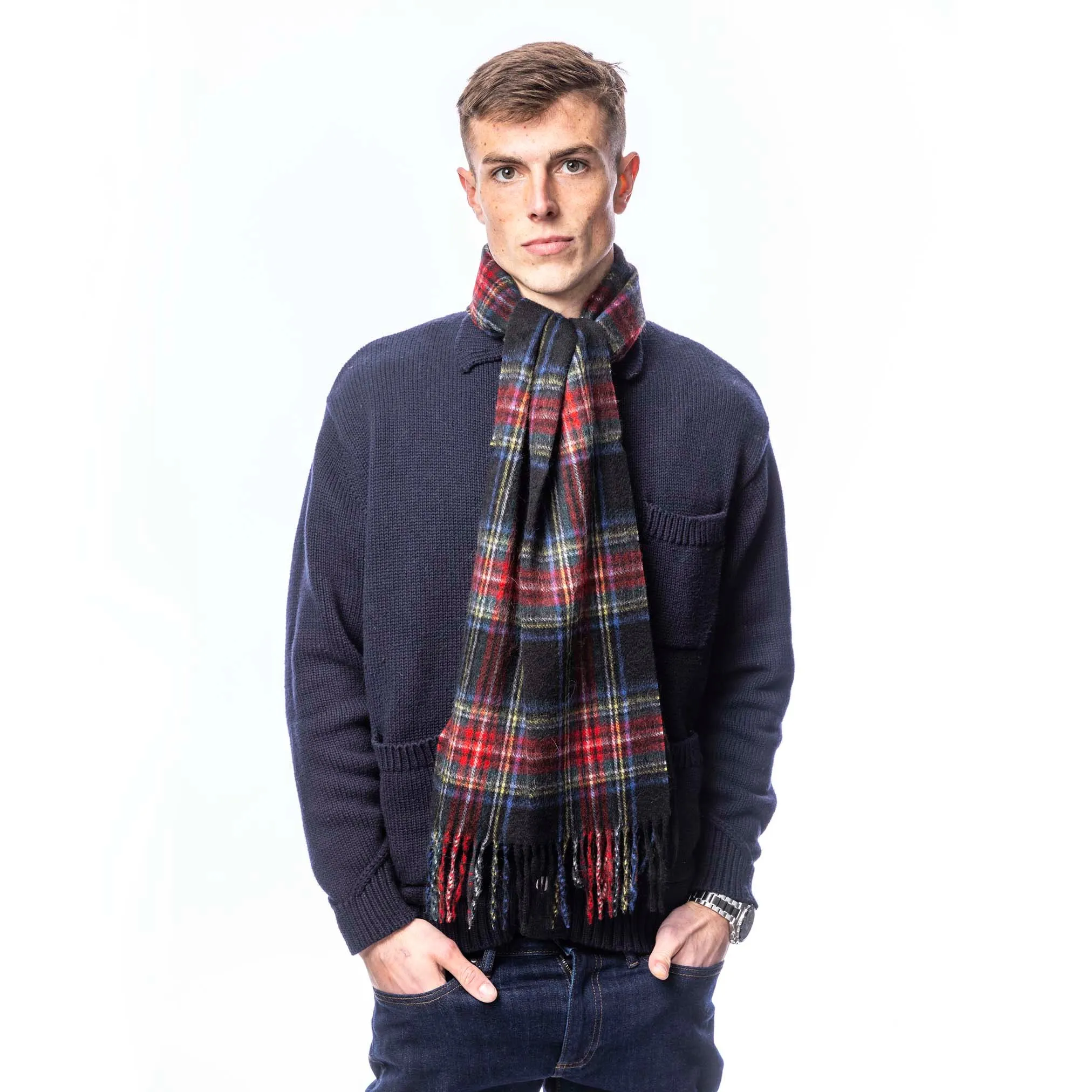 Pure Wool Tartan Check Scarf