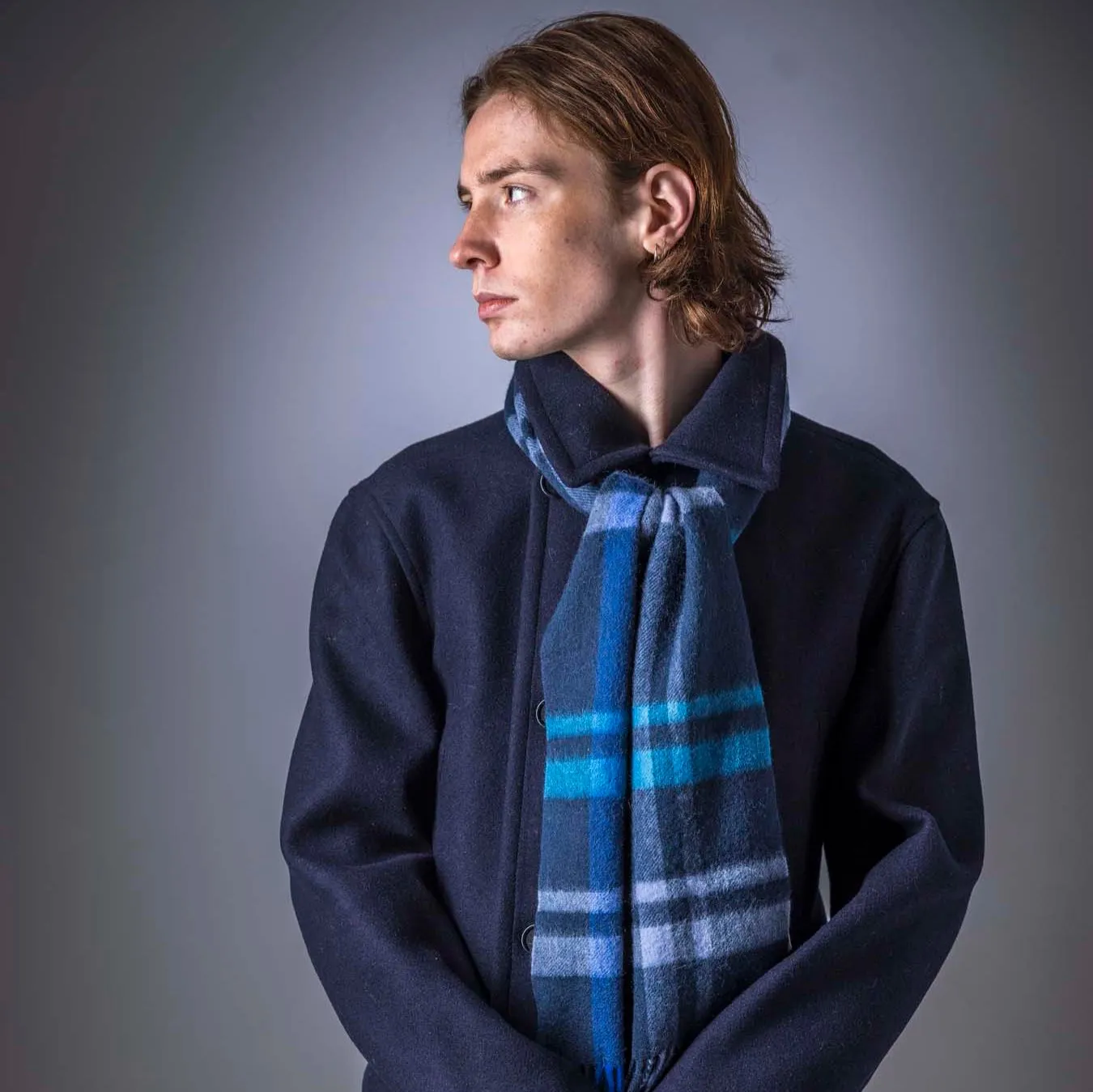 Pure Wool Tartan Check Scarf