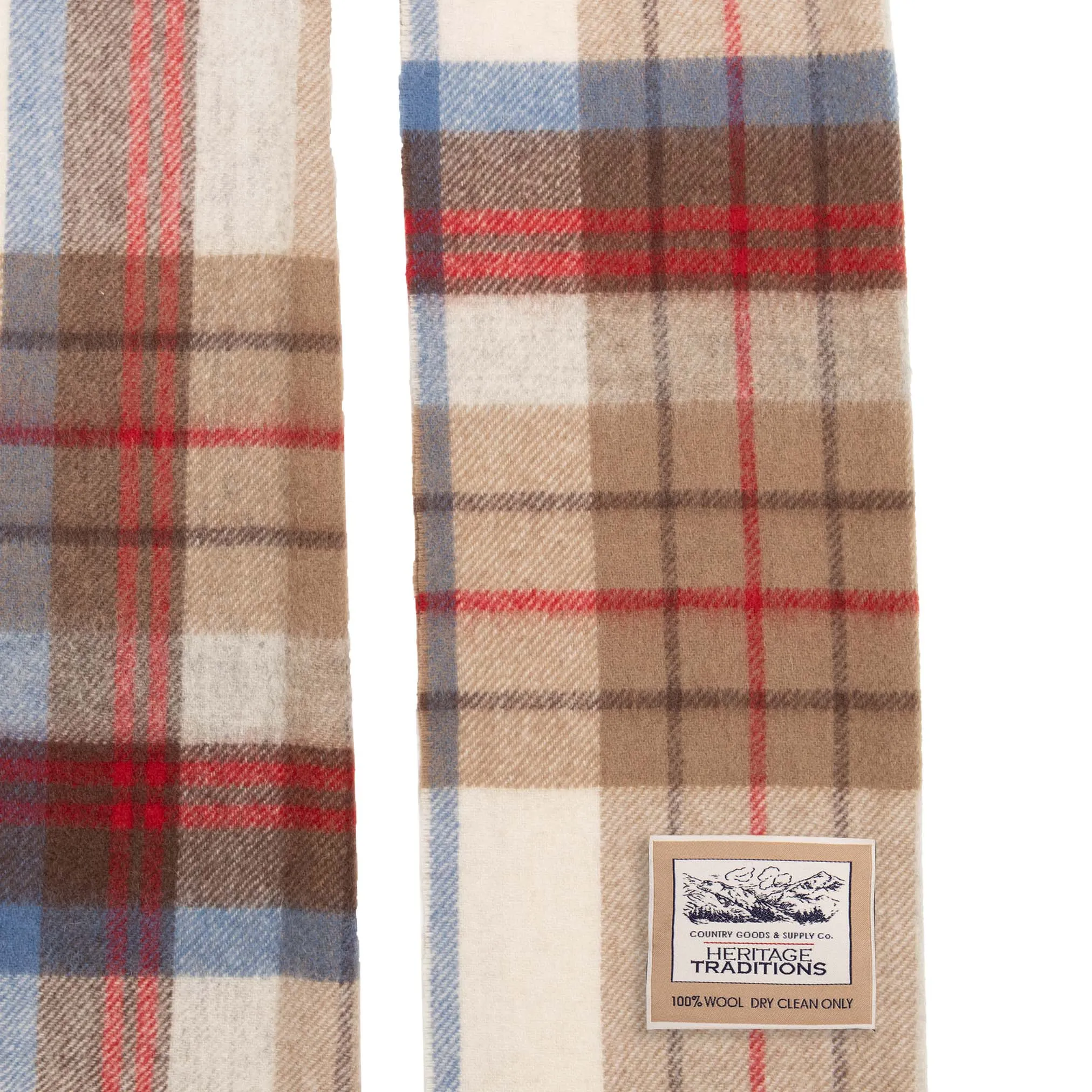 Pure Wool Tartan Check Scarf