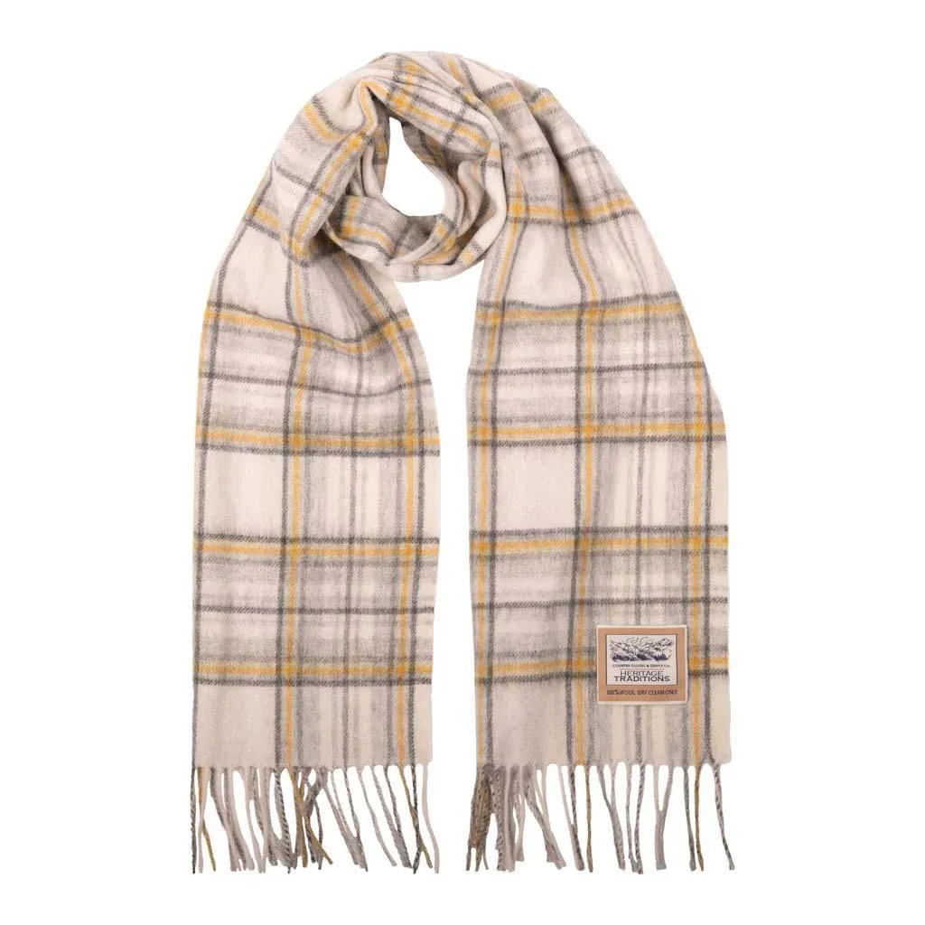 Pure Wool Tartan Check Scarf