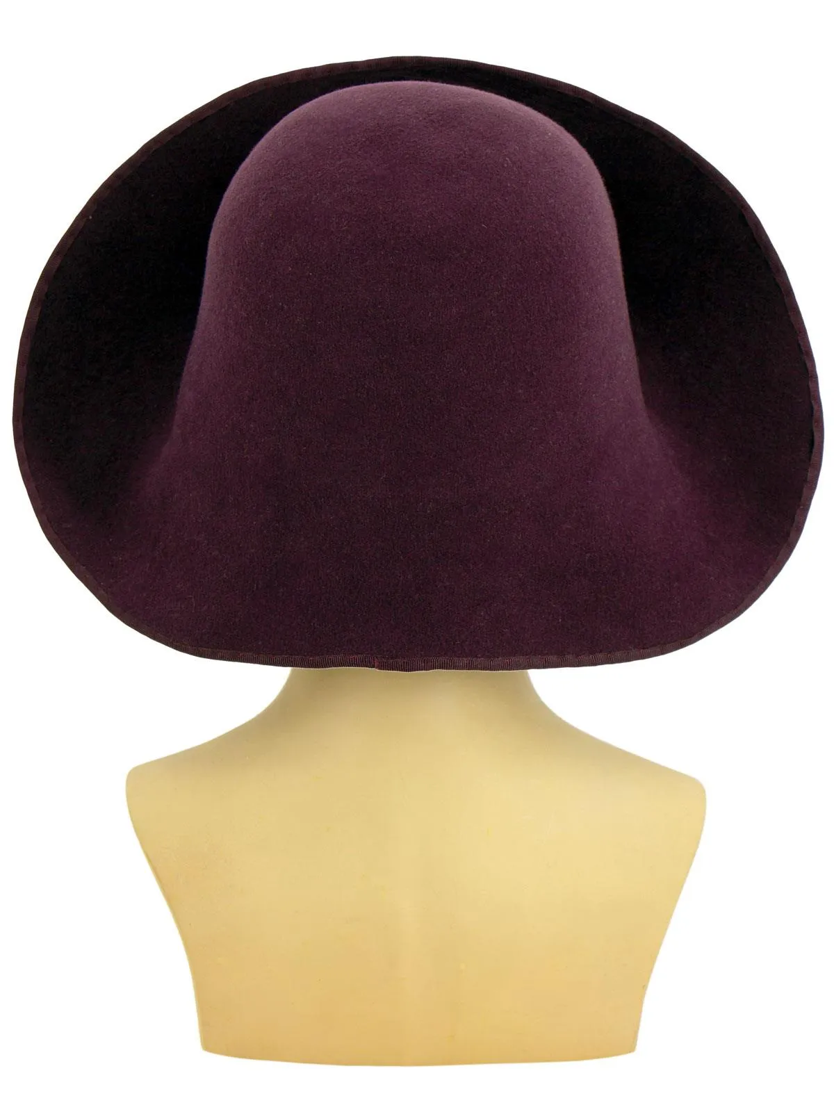 Purple Floral Applique 1940s Vintage Style Halo Hat