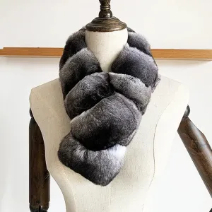 real genuine chinchilla fur scarf winter luxury scarf for women scarves vintage female warm wraps muffler S208