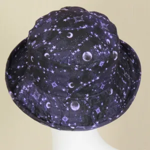 Roller Bowler, Celestial Print on Purple, Size Small to Medium