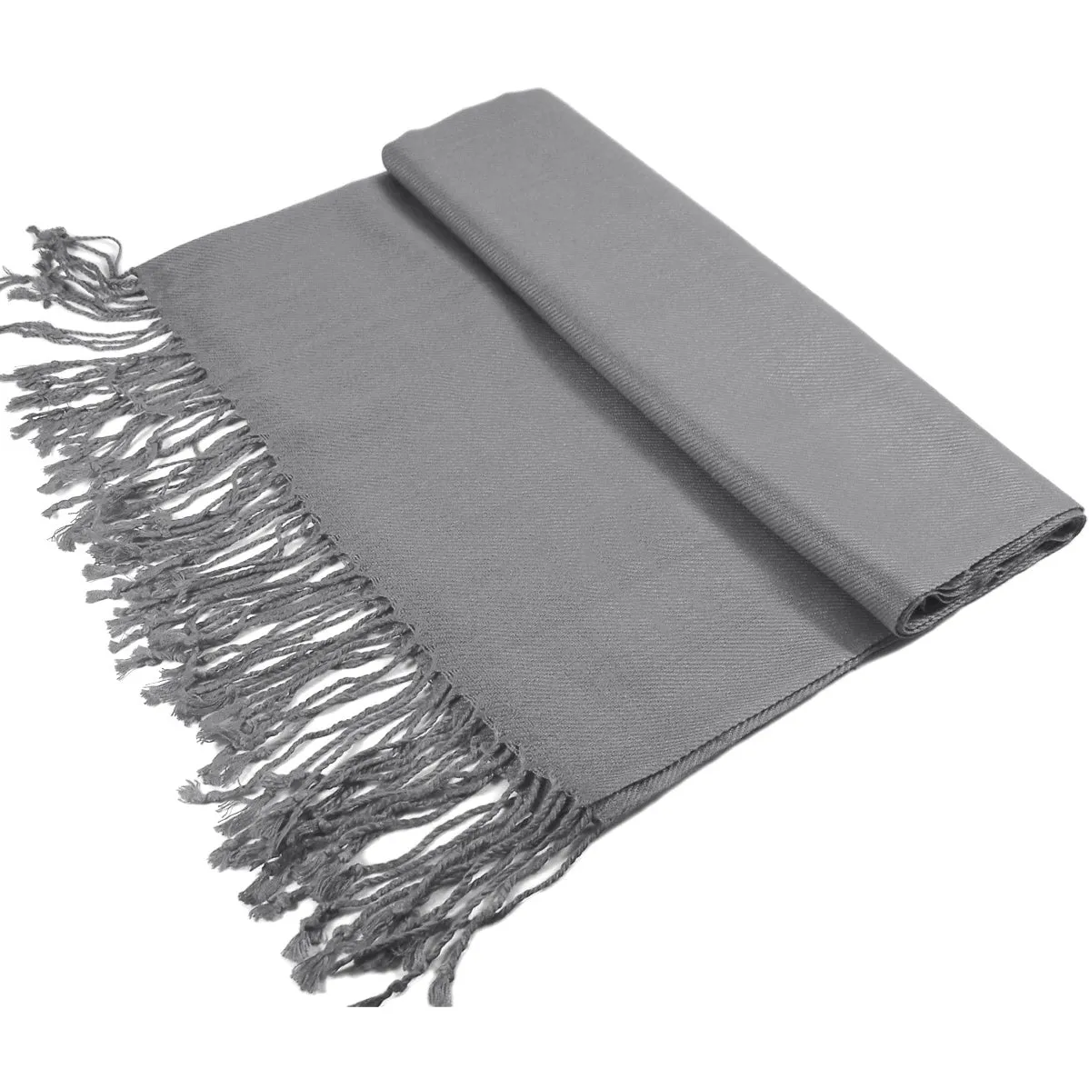 Solid Dark Gray Pashmina Scarves