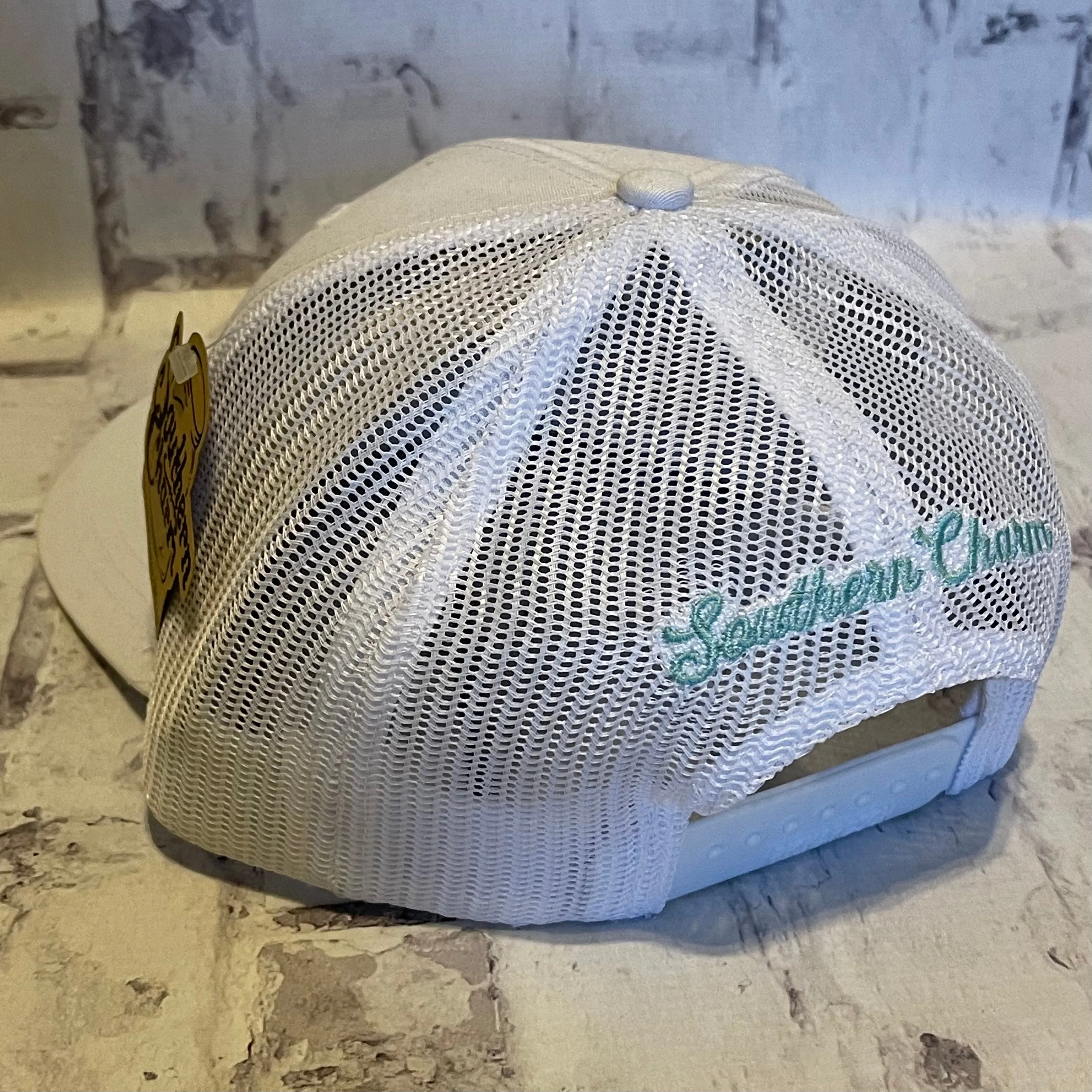 Southern Charm "CHARM" Hat - White with Woven Patch