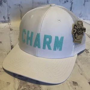 Southern Charm "CHARM" Hat - White with Woven Patch