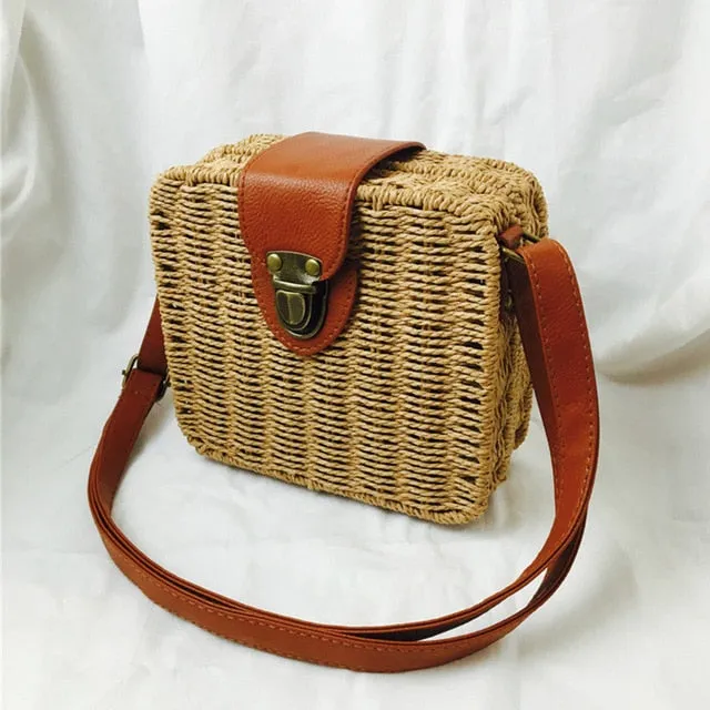 Square Round Mulit Style Straw Bag