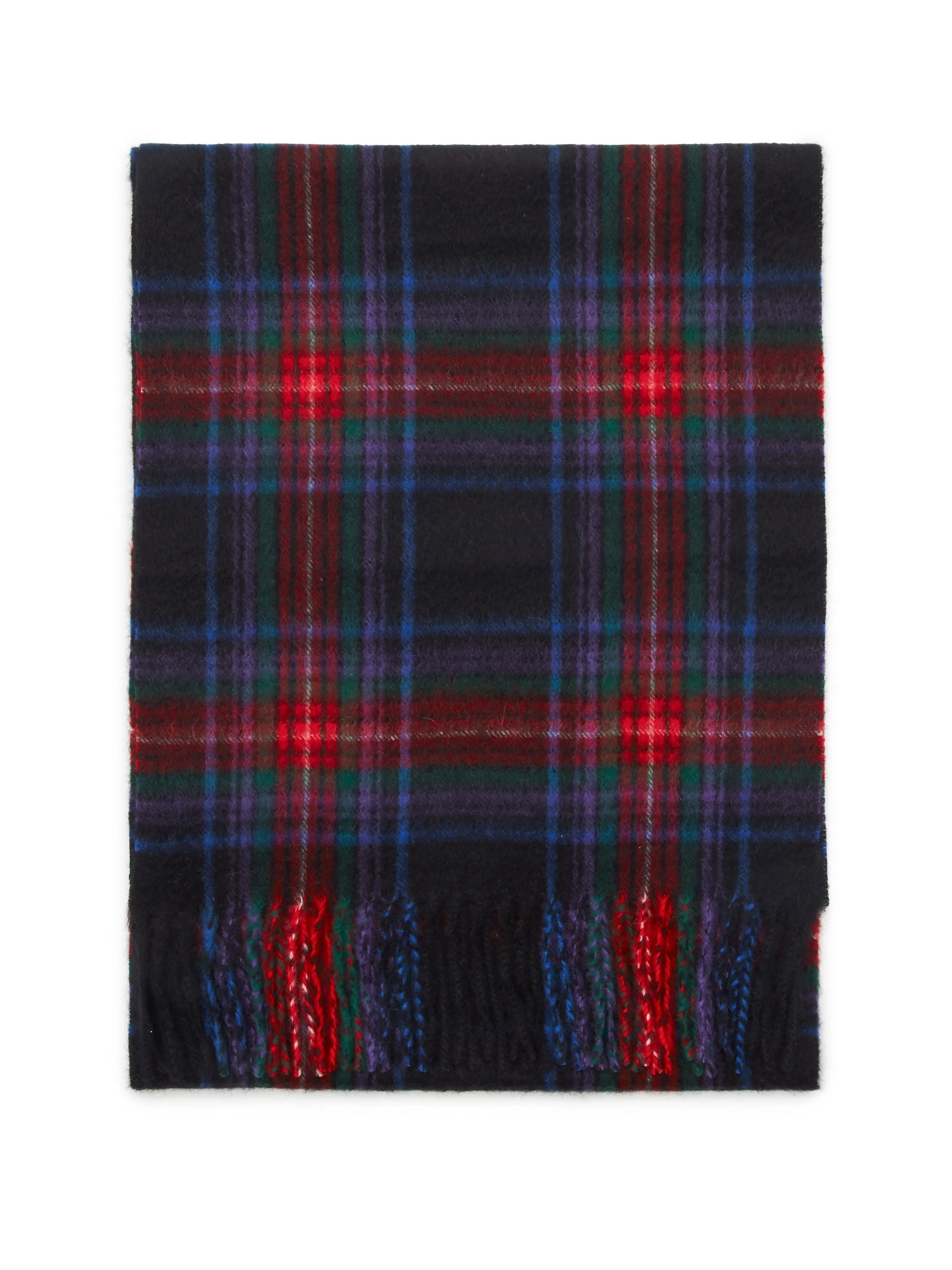 Tartan Cashmere Scarf - Purple Stewart