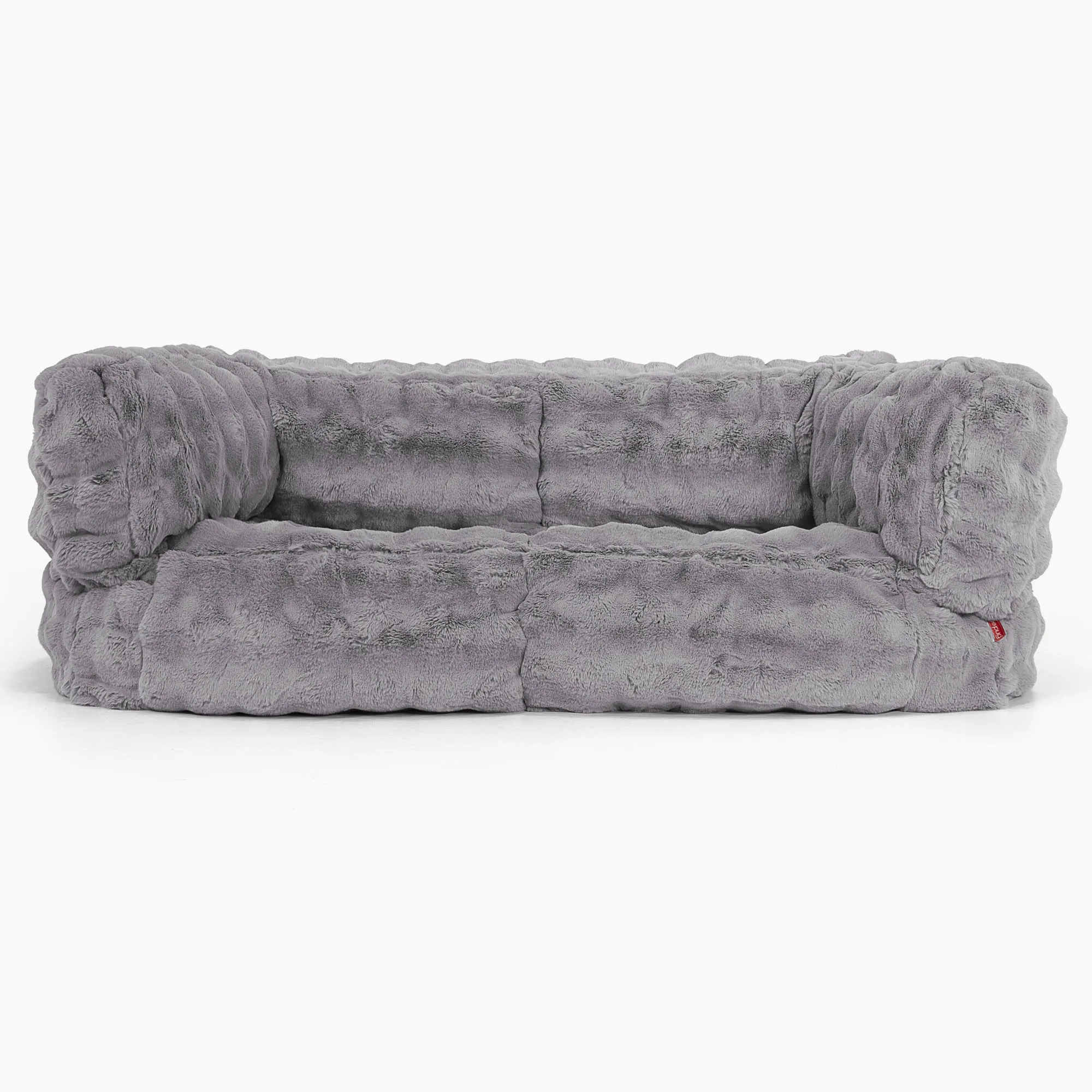 The 2 Seater Albert Sofa Bean Bag - Bubble Faux Fur Grey