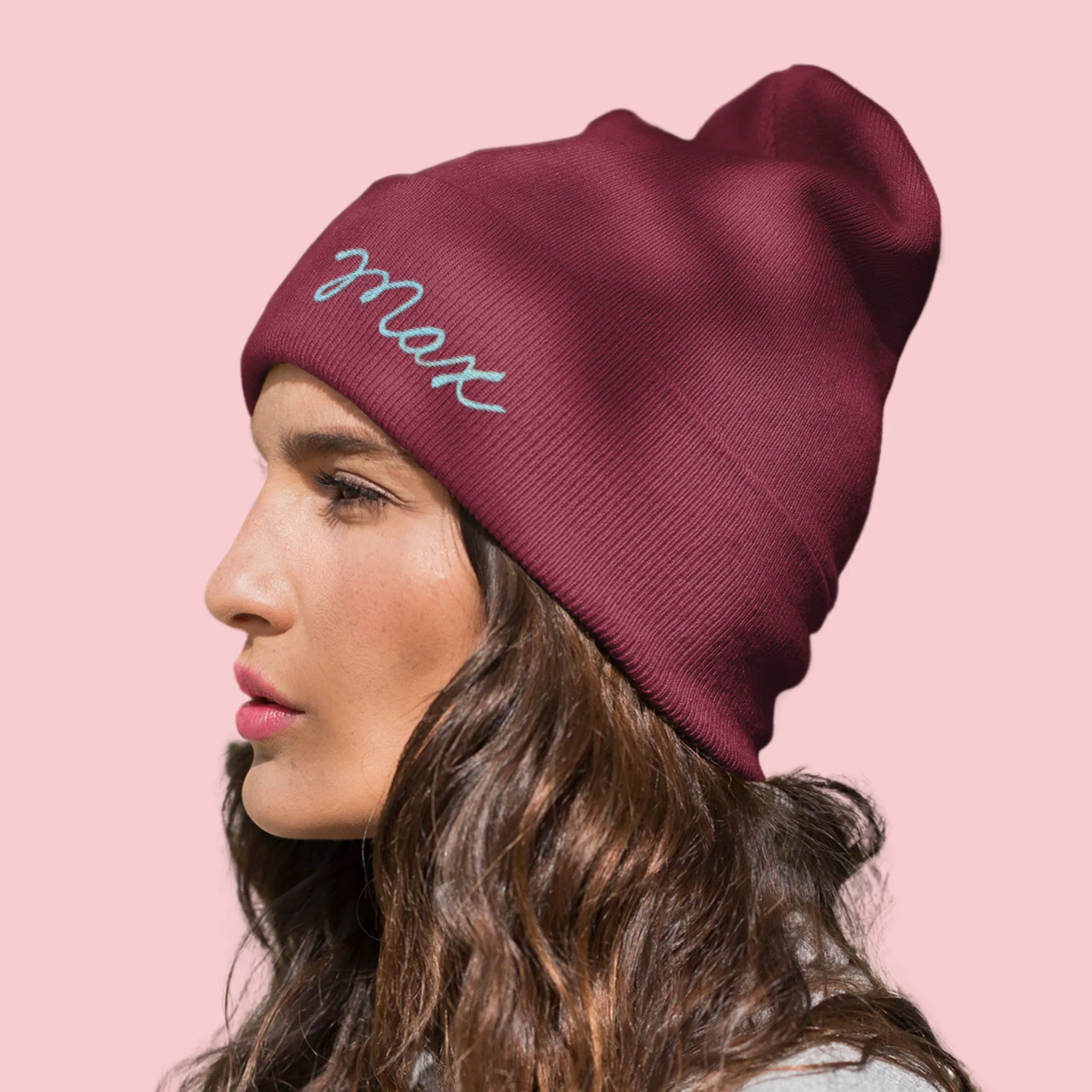 The Adult Chainstitch Beanie - Maroon