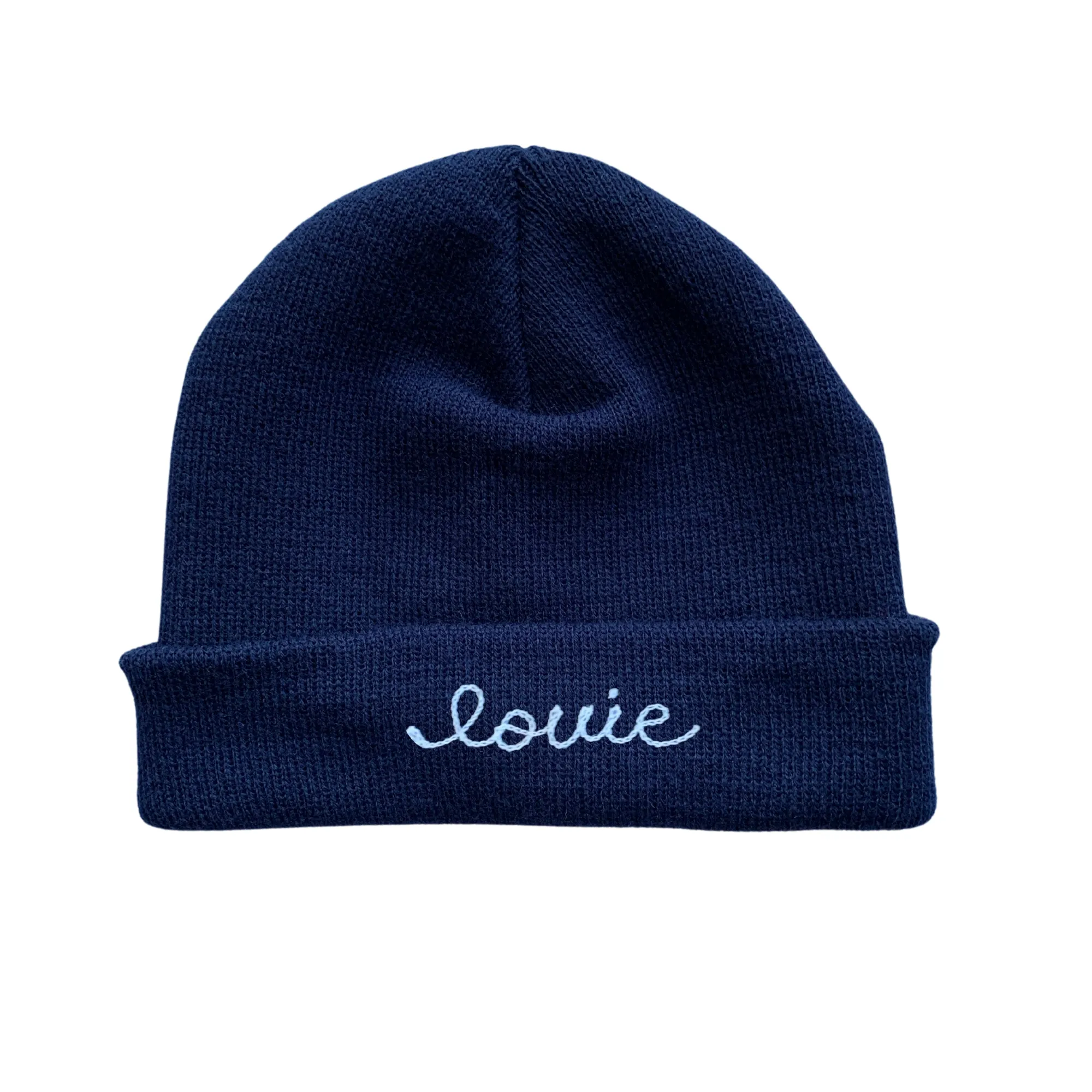 The Baby Chainstitch Beanie - Navy