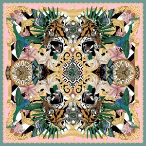 The Baroque Tiger Silk Scarf | 130x130cm