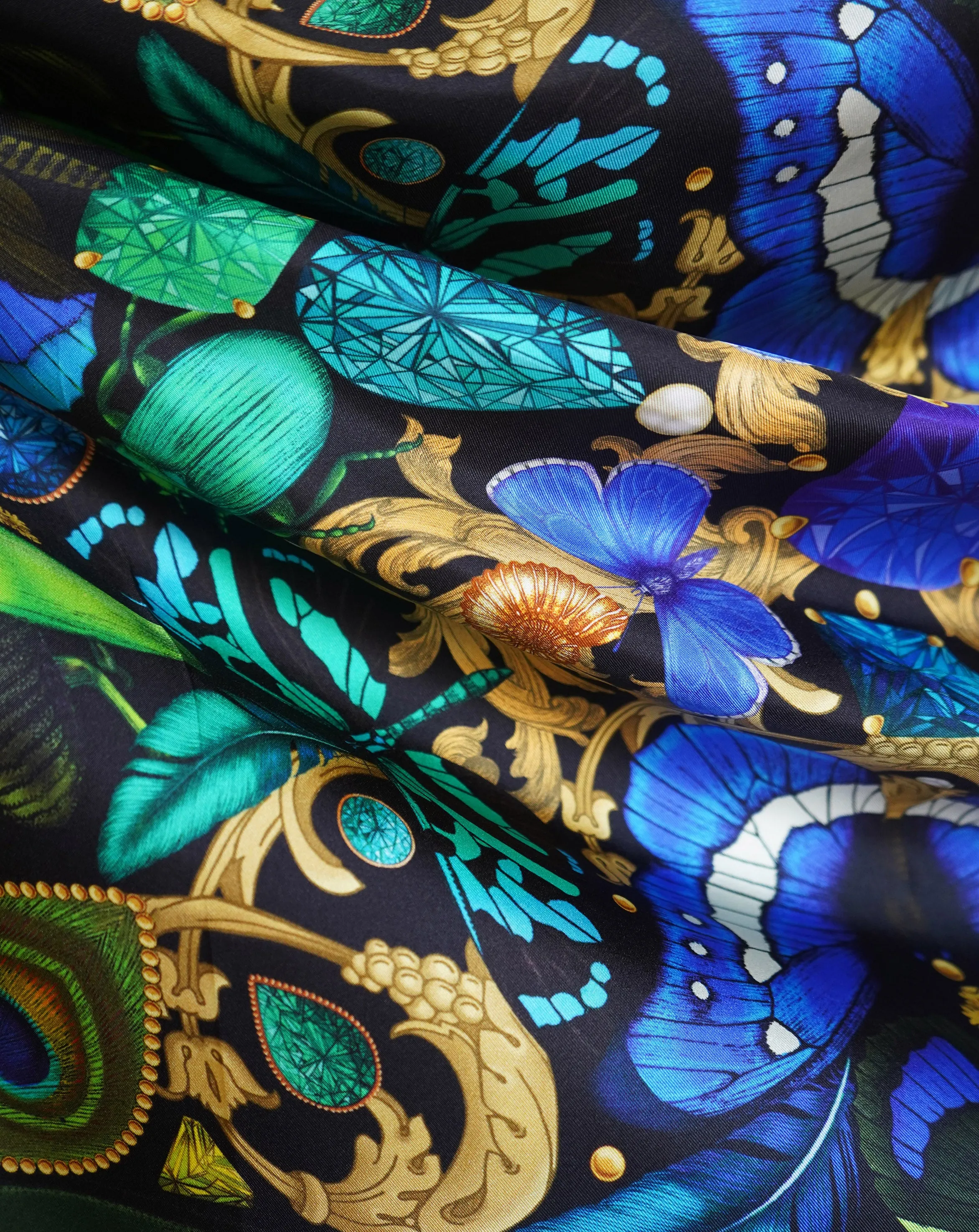 The Iridescent Butterfly Silk Scarf | 90x90cm