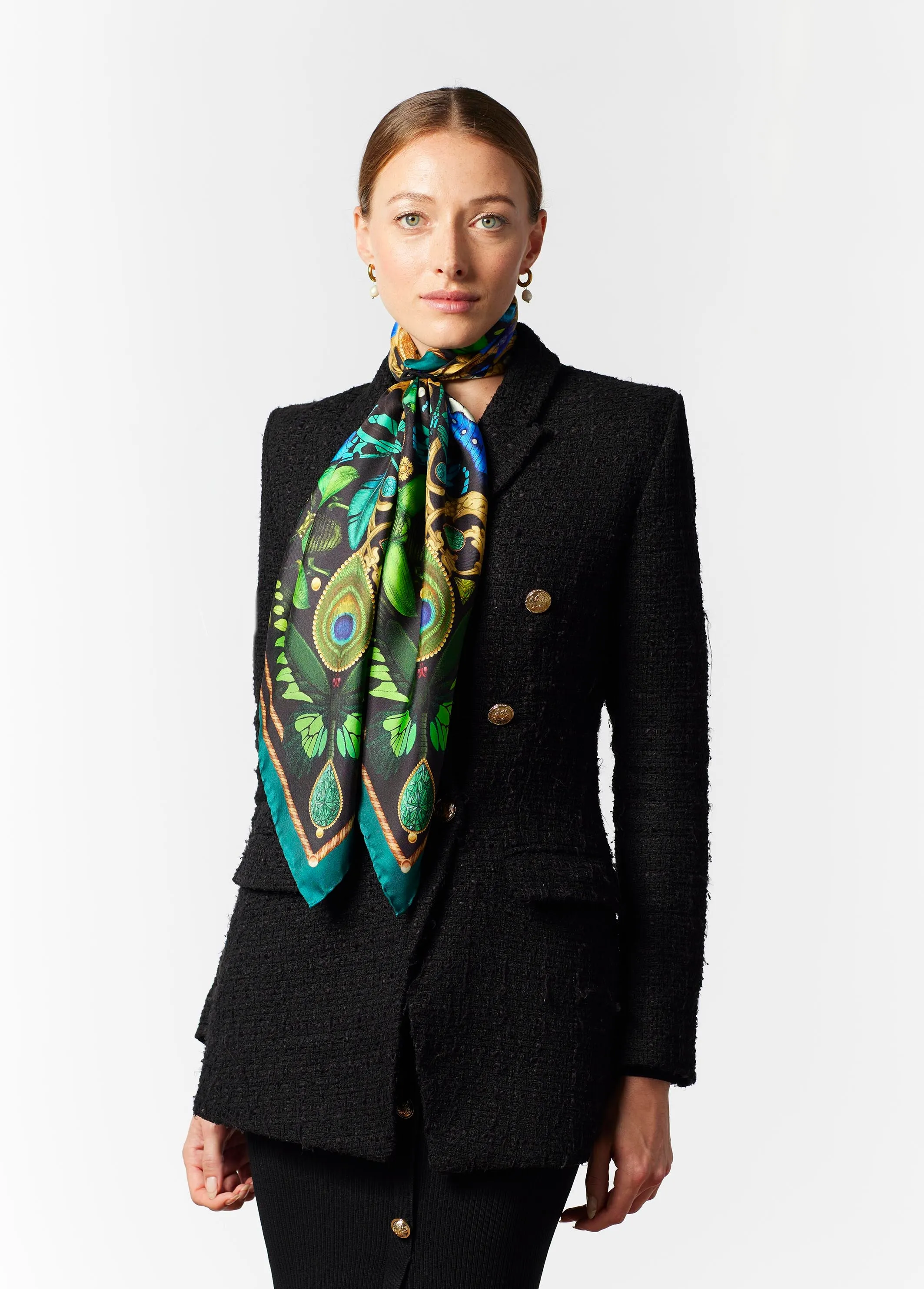 The Iridescent Butterfly Silk Scarf | 90x90cm