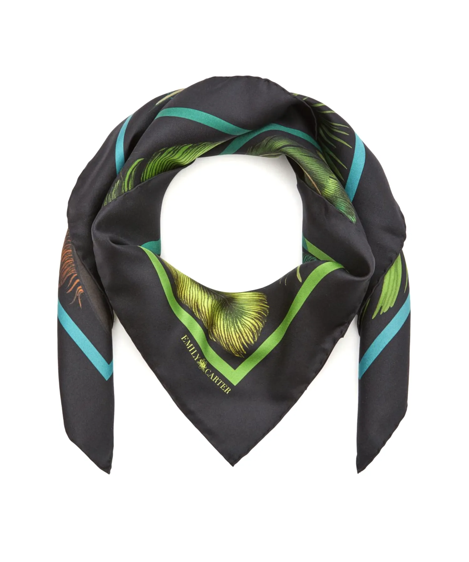 The Iridescent Feather Silk Scarf | 90x90cm