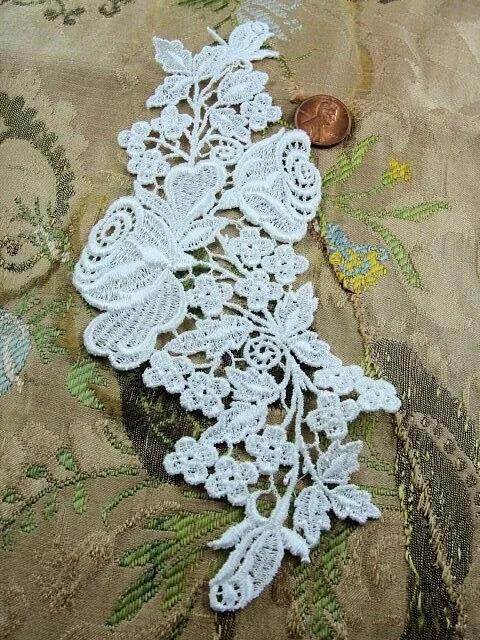 Vintage ROSES APPLIQUE Intricate Fretwork Trim Perfect For Flapper Dress Bridal Hats Boudoir Lampshades etc