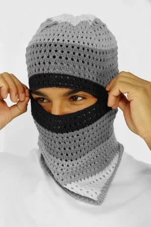 Wave Knit Balaclava (Grey-Black)