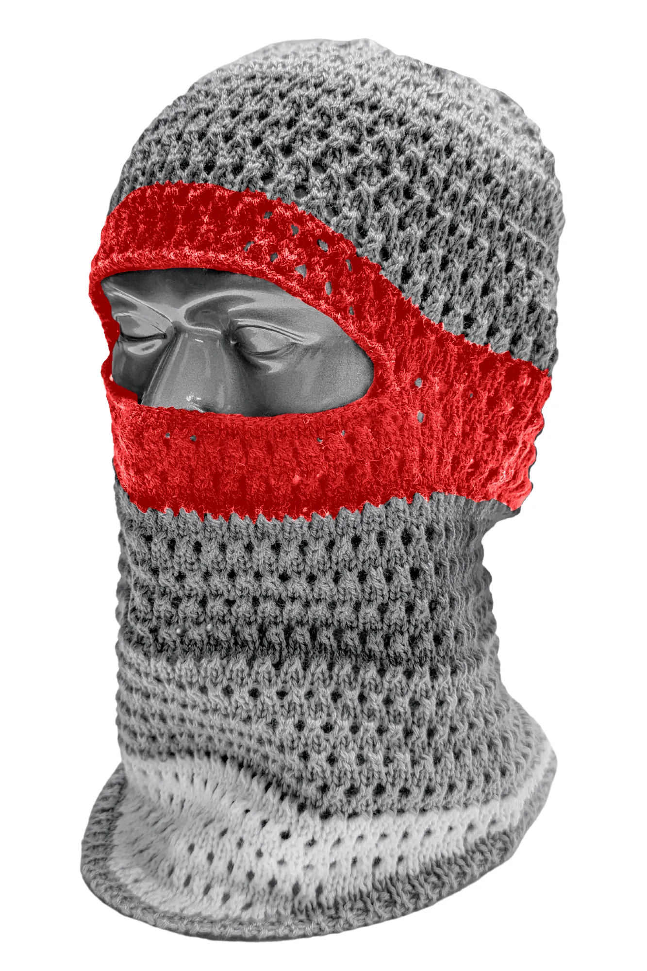 Wave Knit Balaclava (Red)